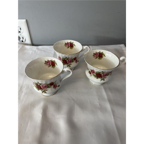 3 ROYAL STANDARD ENGLISH ROSE TEACUPS