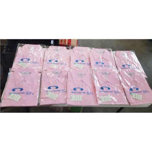 10 NEW BIZ COLLECTYION PINK LOW V DRESS SHIRTS SIZE 16