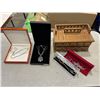 Image 2 : JEWELRY BOX WITH CONTENTS AND 4 NECKLACES