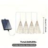 Image 2 : NEW 4PCS HANGING SOLAR POWERED OUTDOOR FIREWORK LIGHTS, 240 LED SPARKLING STARBURST SPHERE LIGHTS,