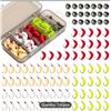 Image 1 : NEW 100PCS/BOX SILICONE ARTIFICIAL BAIT WITH HOOK, FLY FISHING MAGGOT GRUB LURES AND SPLIT SHOT SINK