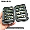 Image 1 : NEW 40PCS PER BOX OF ARTIFICIAL FLY FISHING LURES