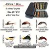 Image 1 : NEW PREMIUM FLY FISHING KIT - WET & DRY NYMPH FLIES WITH STORAGE BOX, 40PCS ASSORTED BAITS FOR FRESH