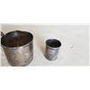 Image 2 : STERLING SILVER ENGRAVED CHILDRENS MUG AND BARBIERS SILVER CO1-1/2 OZ MEASURING CUP, SILVER SOLDERED