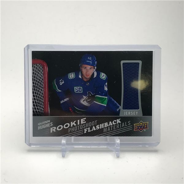 2019-20 QUINN HUGHES UPPER DECK ROOKIE GAME MATERIALS CARD