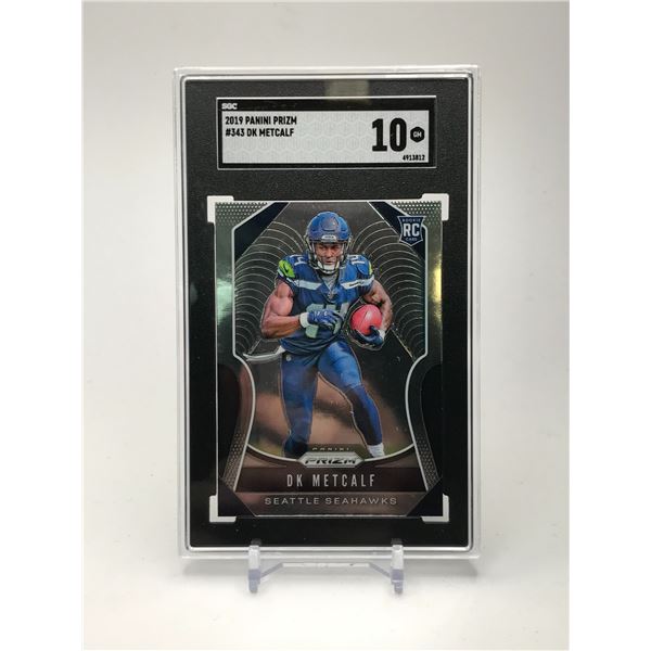 2019 DK METCALF PANINI PRIZM ROOKIE CARD (SGC GRADED 10)