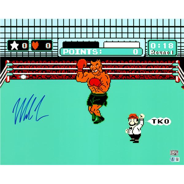MIKE TYSON SIGNED NINTENDO "MIKE TYSON PUNCH-OUT" LITHOGRAPH (BECKETT COA)