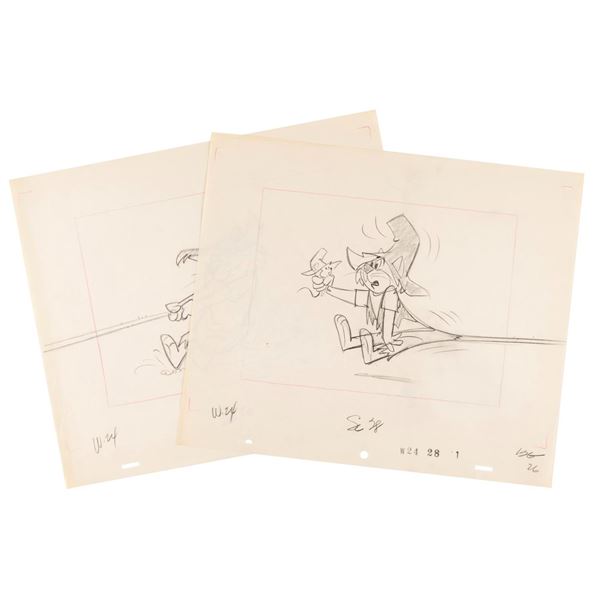 A Pair of Punkin' Puss & Mushmouse Production Drawings.