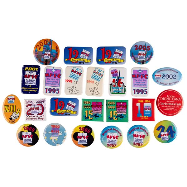 A Collection of NFFC/Disneyana Fan Club Buttons.
