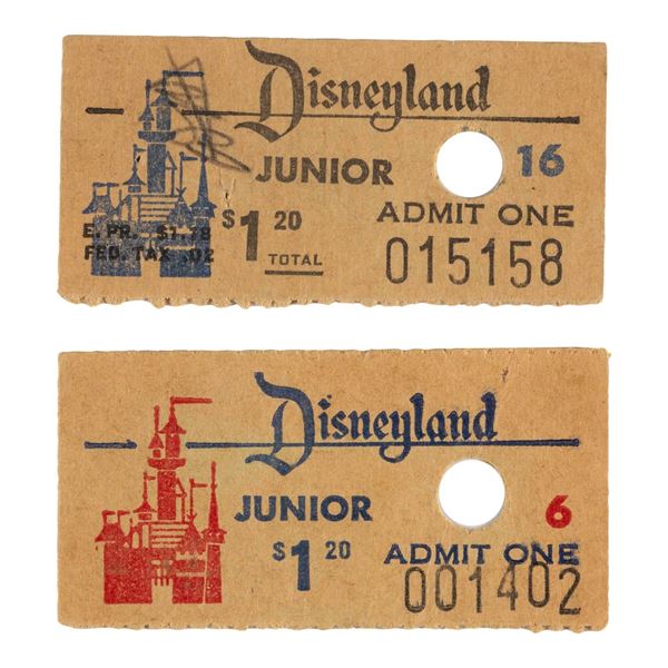 A Pair of Early "Junior" Admission Ticket Stubs.