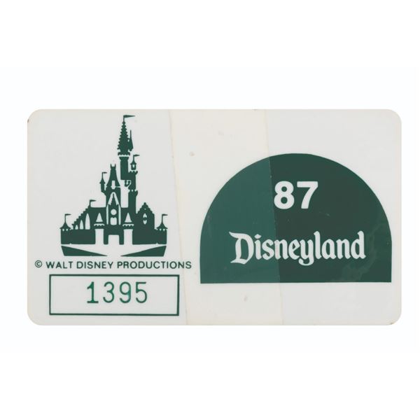 A 1987 Disneyland Parking Pass.