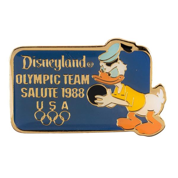 A Donald Duck 1988 Olympic Bowling Pin.