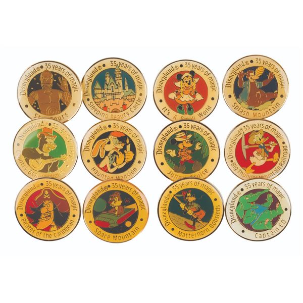 A Set of Disneyland 35 Years of Magic Pins.