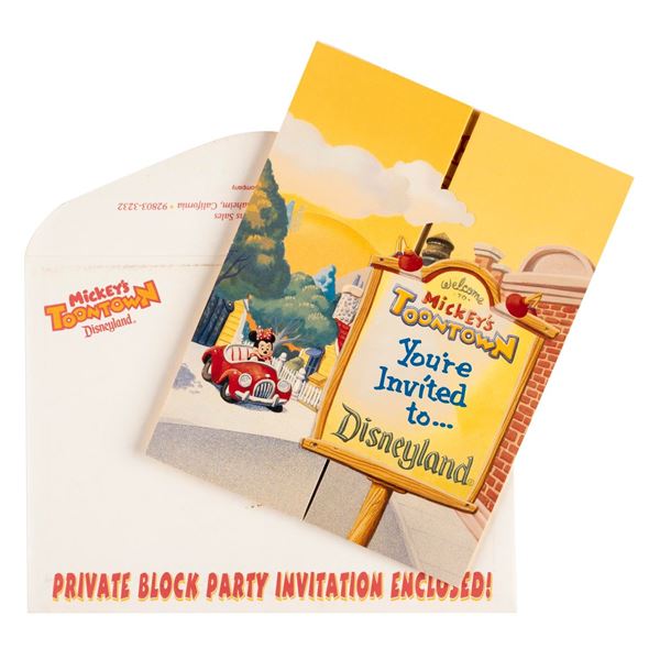 A Mickey's Toontown Grand Opening Invitation.