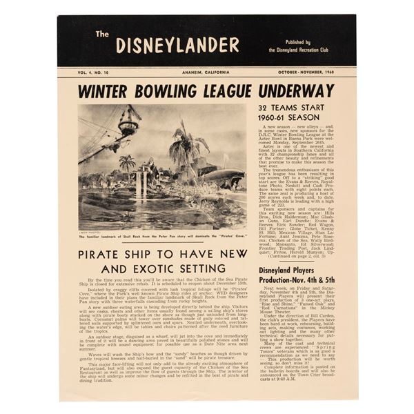 The Disneylander October-November 1960 Issue.