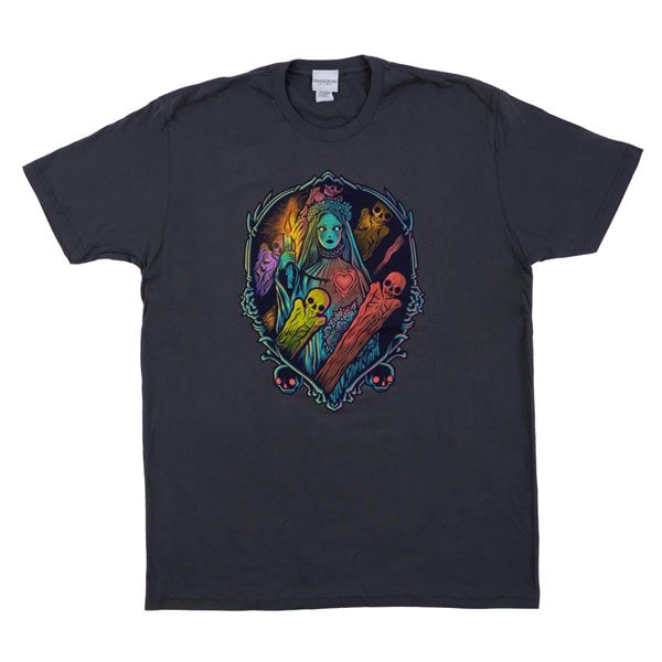 A WonderGround Gallery Haunted Mansion Bride Shirt.