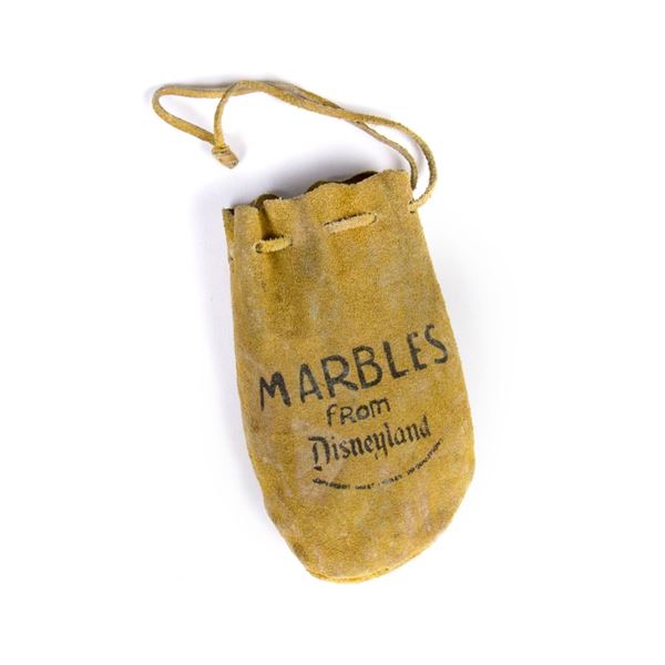 A "Marbles from Disneyland" Leather Pouch with Marbles.