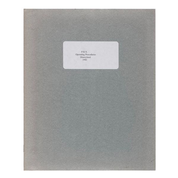 A Disneyland Telephone Department Procedures Manual.
