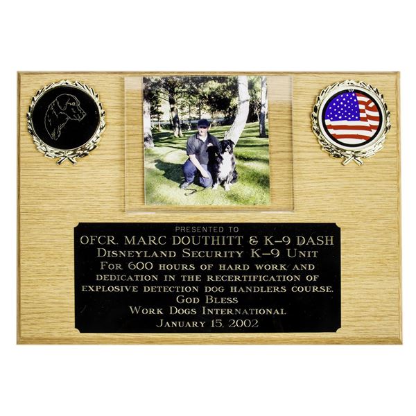 A Disneyland Security K-9 Unit Award.