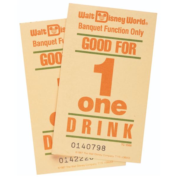 A Pair of Walt Disney World Drink Coupons.