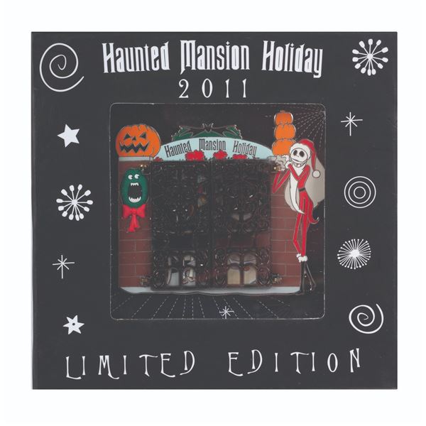 A Haunted Mansion Holiday Mansion Gates Pin.