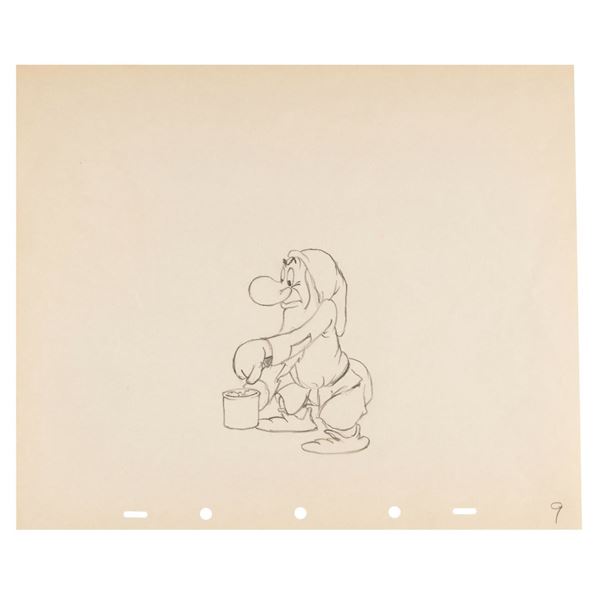 A  Snow White and the Seven Dwarfs  Grumpy Production Drawing.