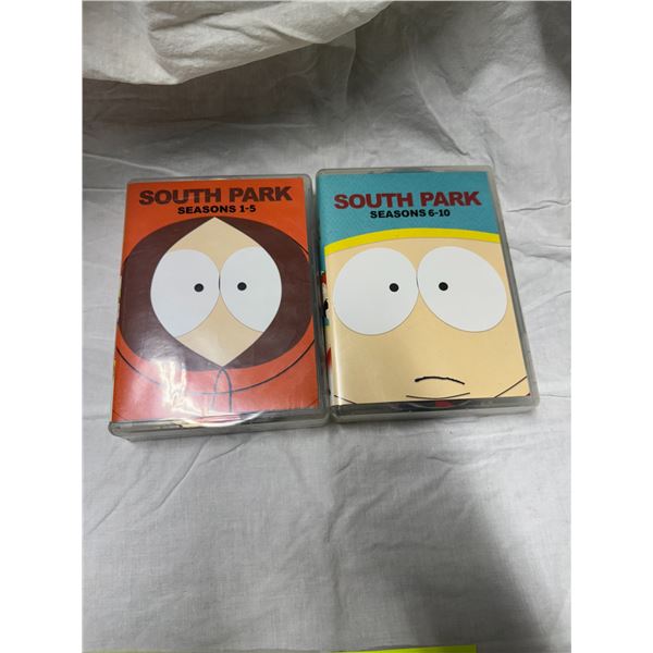 South Park seasons, one to five and 6 to 10 DVDs