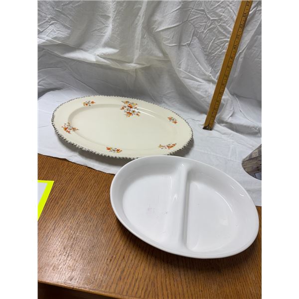 Words, everywhere, England platter and baking dish