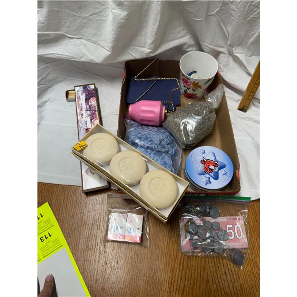 Matches, soaps, other items, etc.