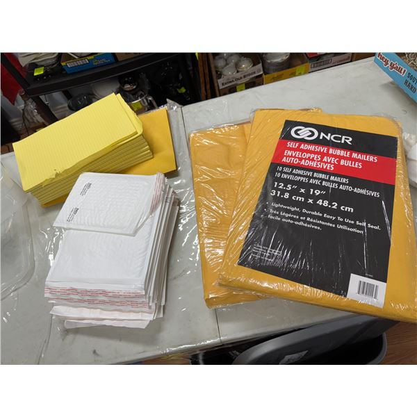 Bubble envelopes, envelopes, and notepads