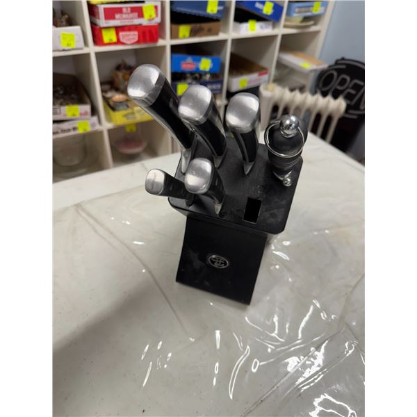 Knife block, and knives