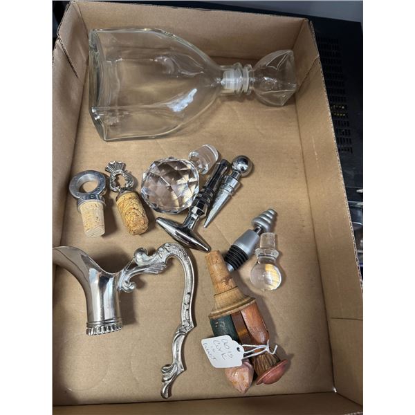 Stoppers and decanter