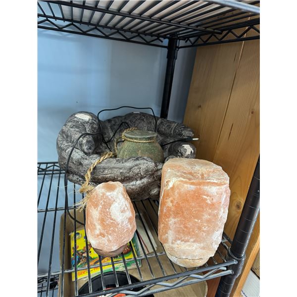 Salt, lamp, and candle holder and other decor