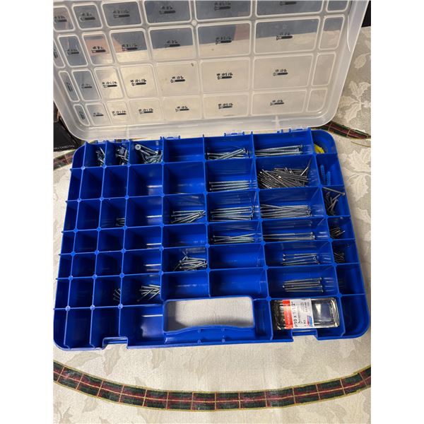 Screw, organizer and contents