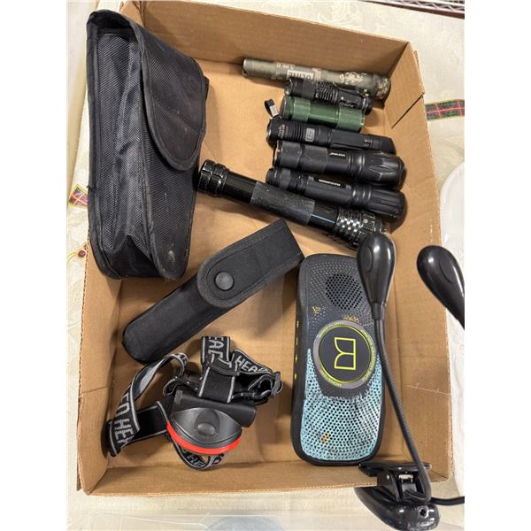 Flashlight, and speaker