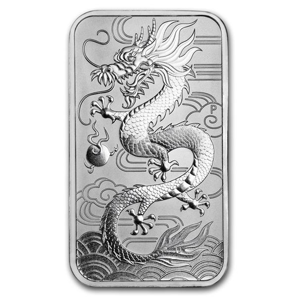 1-OZ 2018 DRAGON SILVER RECTANGULAR BAR