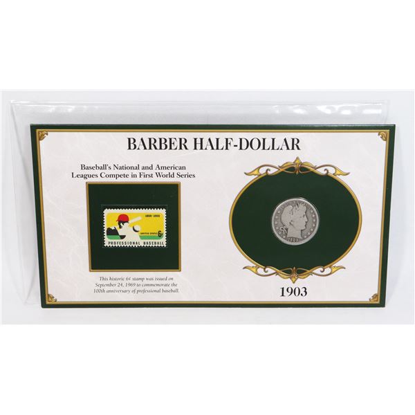 1903 BARBER HALF DOLLAR SILVER COIN 90% SILVER