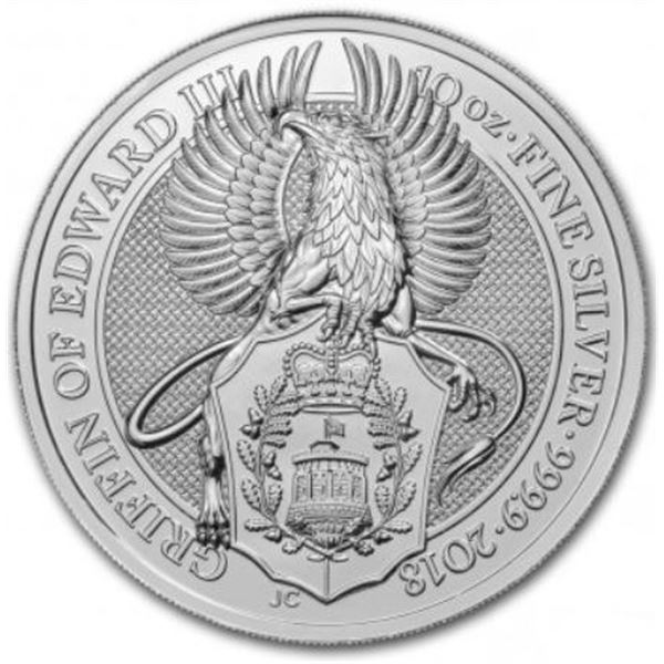 10-OZ QUEEN'S BEASTS GRIFFIN OF EDWARD III SILVER