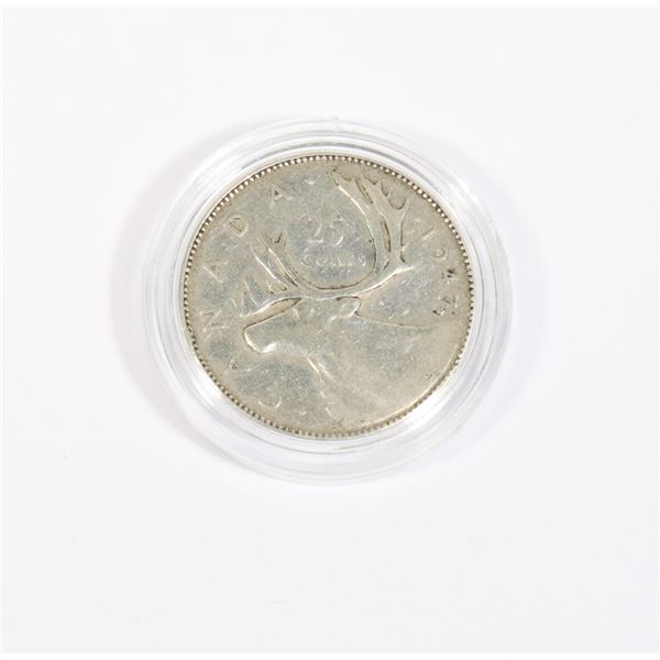 1947 CANADIAN SILVER QUARTER, 0.15-OZ SILVER