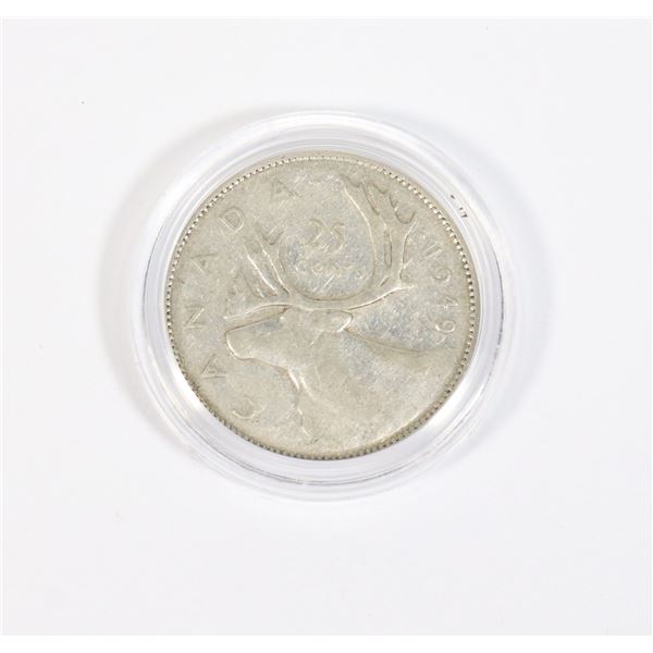 1949 CANADIAN SILVER QUARTER, 0.15-OZ SILVER