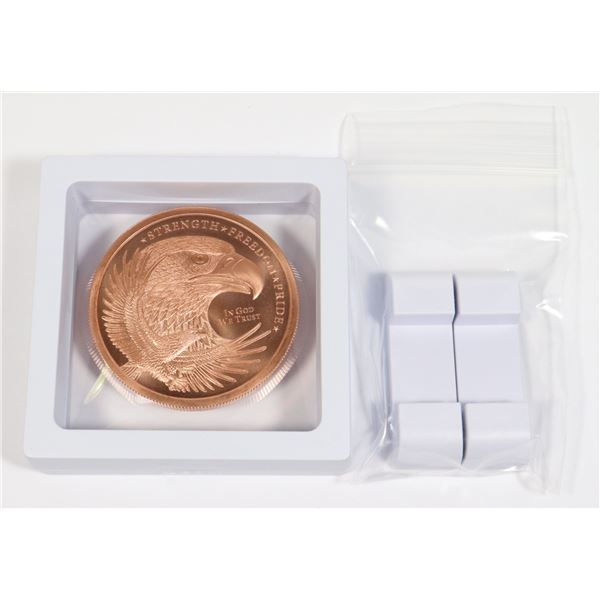2-OZ GSM COPPER EAGLE ROUND IN FLOATING DISPLAY