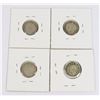 Image 2 : FOUR CANADIAN SILVER 10 CENTS 1948,1948,1948,1952