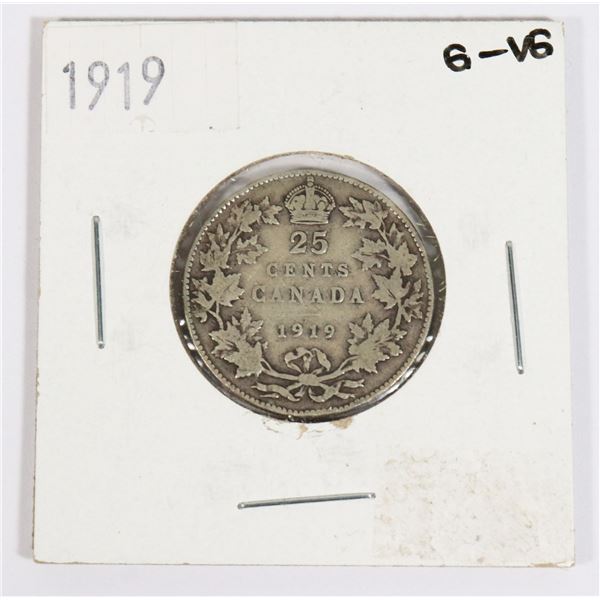 1919 CANADA SILVER QUARTER 92.5% SILVER