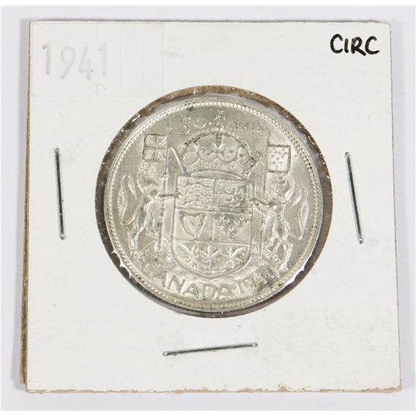 1941 CANADA SILVER HALF DOLLAR 0.3-OZ SILVER