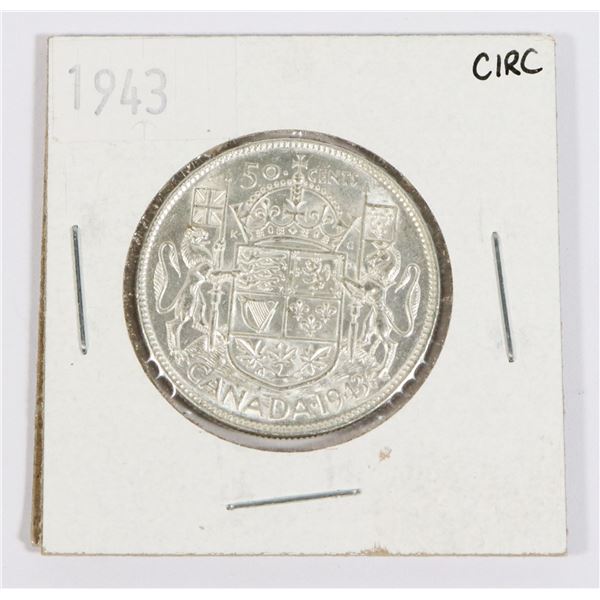1943 CANADA SILVER HALF DOLLAR 0.3-OZ SILVER