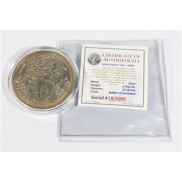 2-OZ MEDUSA SILVER ROUND- SECOND IN THE SEVEN