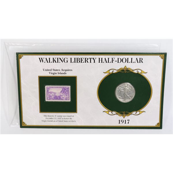 1917 WALKING LIBERTY HALF DOLLAR COIN 90% SILVER