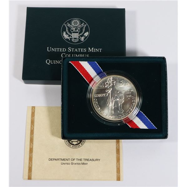 USA 1992 COLUMBUS QUINCENTENARY SILVER DOLLAR