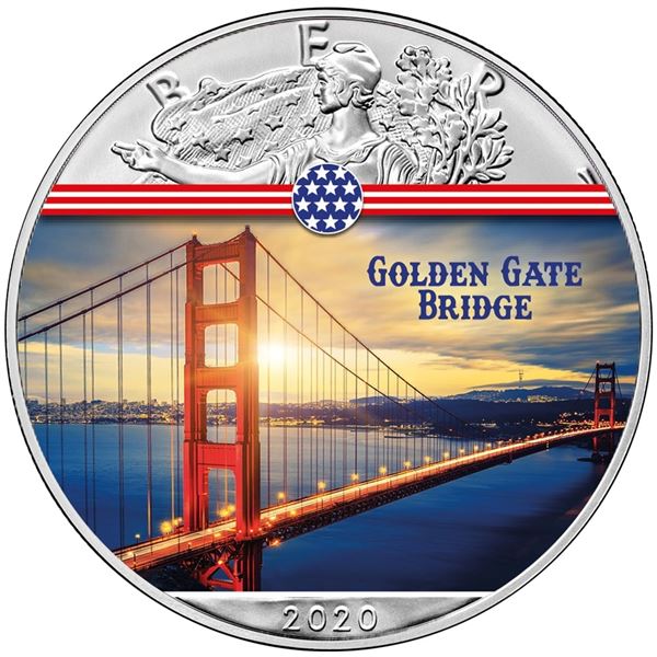 1-OZ LANDMARKS USA TOP 10 COLORIZED AMERICAN