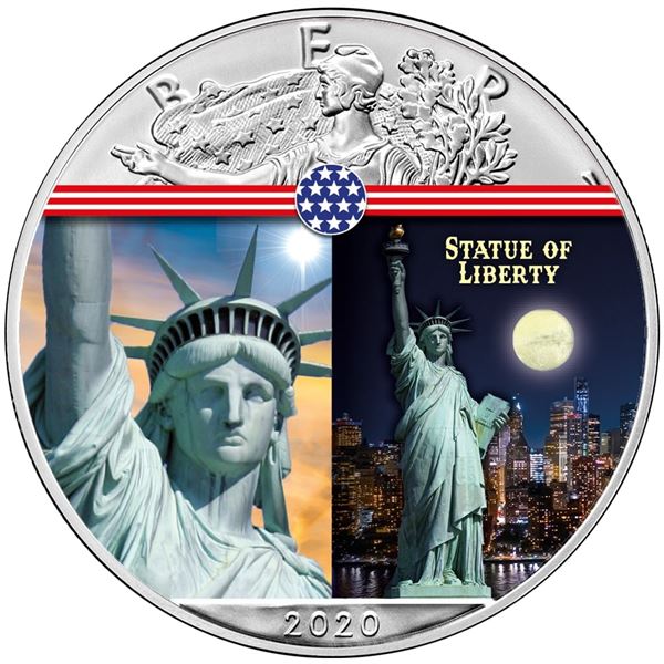 1-OZ LANDMARKS USA TOP 10 COLORIZED AMERICAN